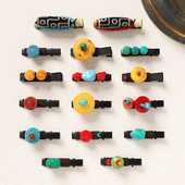 民族风复古手工发夹小众精致编织松石蜜蜡刘海侧边夹藏式 女发饰品