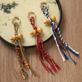 新中式 桃木葫芦包挂挂件手捻文玩钥匙扣小众复古国风编绳流苏挂饰