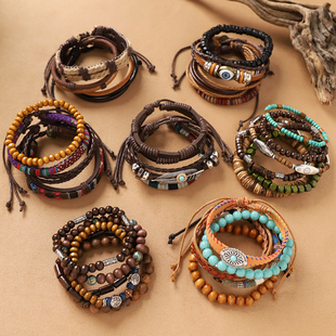 复古异域风波西米亚手链手工编织多层叠戴手串小众民族风男女手绳