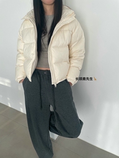 2025年秋冬新款韩国东大门直邮 until连帽式光泽感短款羽绒服