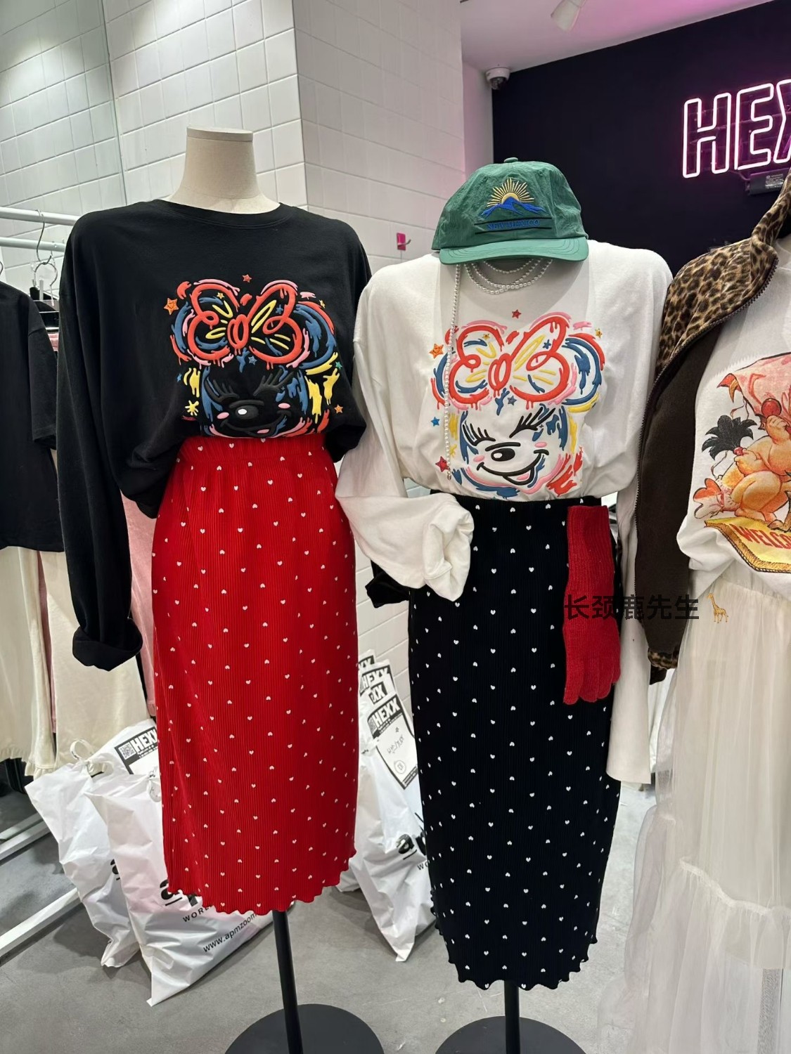 2026年春季新款韩国东大门 hexx松紧腰小爱心印花半身裙,女装/女士精品,半身裙,淘宝优惠券,粉丝福利购,淘宝优惠卷