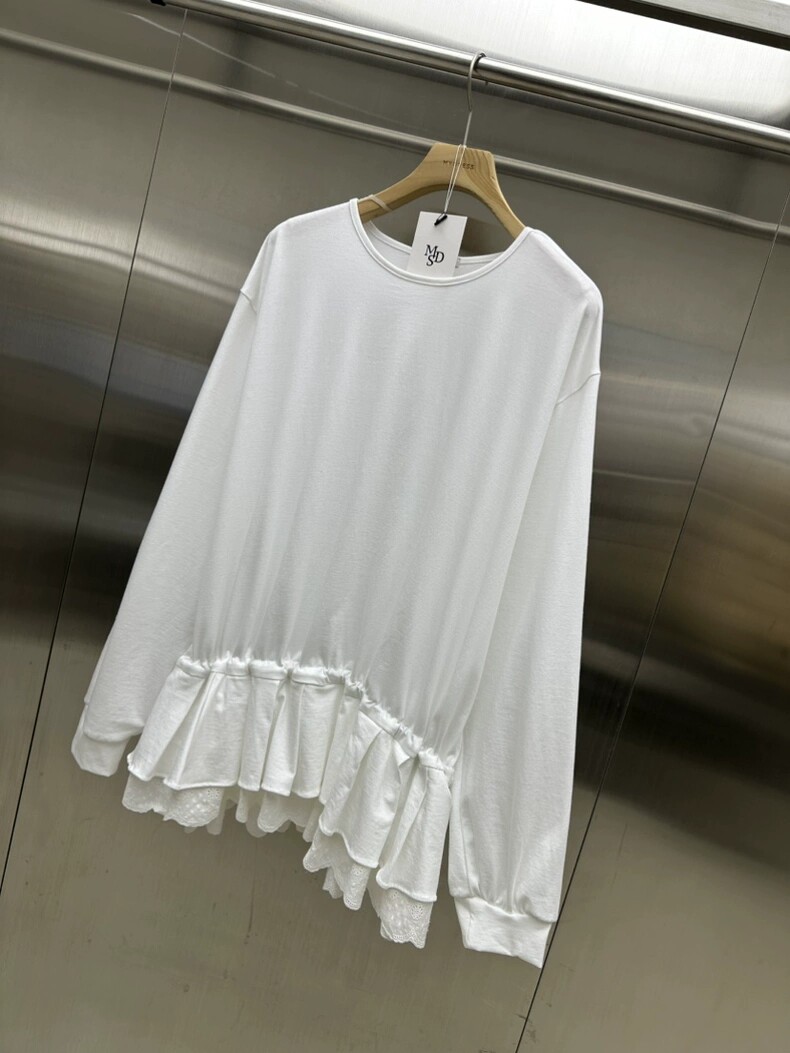 2026年春夏新款韩国东大门 mydress抽绳拼接套头衫