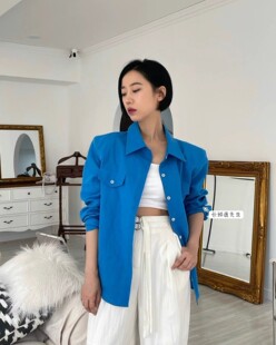 b翻领廓形麻料衬衫 stay 韩国东大门直邮 2024年春夏新款