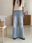 清爽直筒牛仔裤 2025年春季 coreblue束腰式 韩国东大门直邮 新款