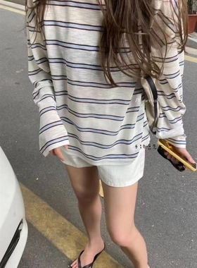 2025年秋季新款韩国东大门直邮 pepper背部系带条纹t恤