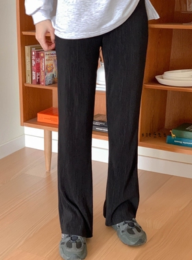 2025年春季新款韩国东大门直邮 deeply内置松紧腰褶皱直筒裤