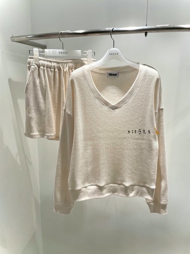 2025年秋季新款韩国东大门直邮 grov瓦夫格纹鸡心领棉质套装