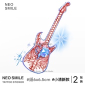 NEOSMILE骷髅吉他钻石音乐节个性 锁骨手腕防水持久彩色学生纹身贴