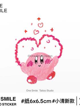 ONESMILE 星之卡比 动漫卡通少女心日系可爱防水持久纹身贴高级男