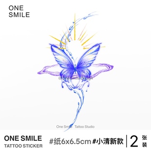 防水高级纹身贴 小众蓝紫色星空独特女个性 梦幻星际蝴蝶 ONESMILE