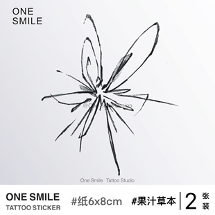 2张 草本果汁防水持久手背线条仿真高级纹身贴 烟花之线 ONESMILE