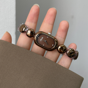 希洛欧手表女轻奢带钻美人鱼手链表轻奢小众生日礼物2025新款女表