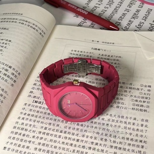 机械女生小众艺术女式 多巴胺手表女红色轻奢高颜值学生女士女款 红