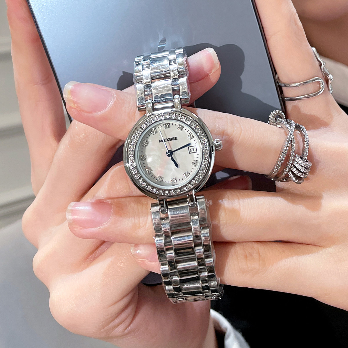 女士小众轻奢手表女赵丽颖同款女式职场女表名牌正品女款表满天星