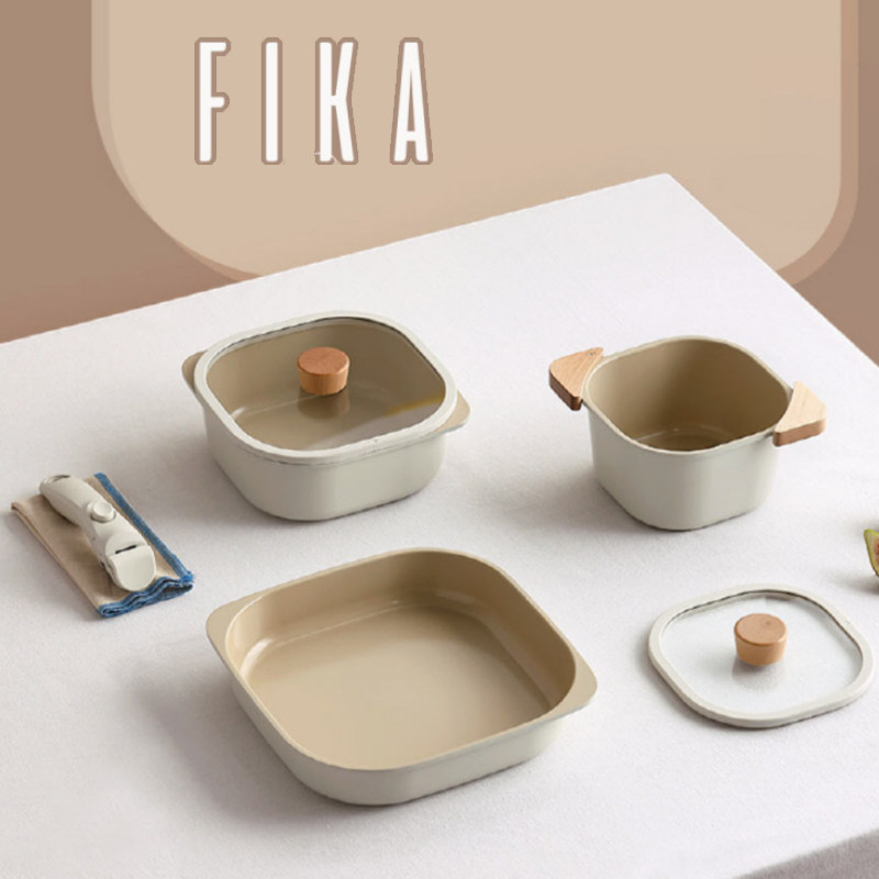 韩国原装进口正品 neoflam FIKA 不粘锅煎锅汤锅火锅套装