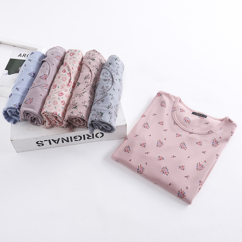 中老年人纯棉秋衣女上衣妈妈线衣