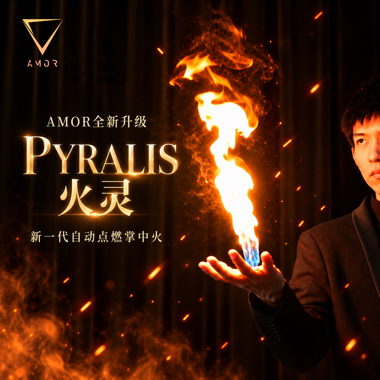 AMOR魔术新一代掌中火抖音道具