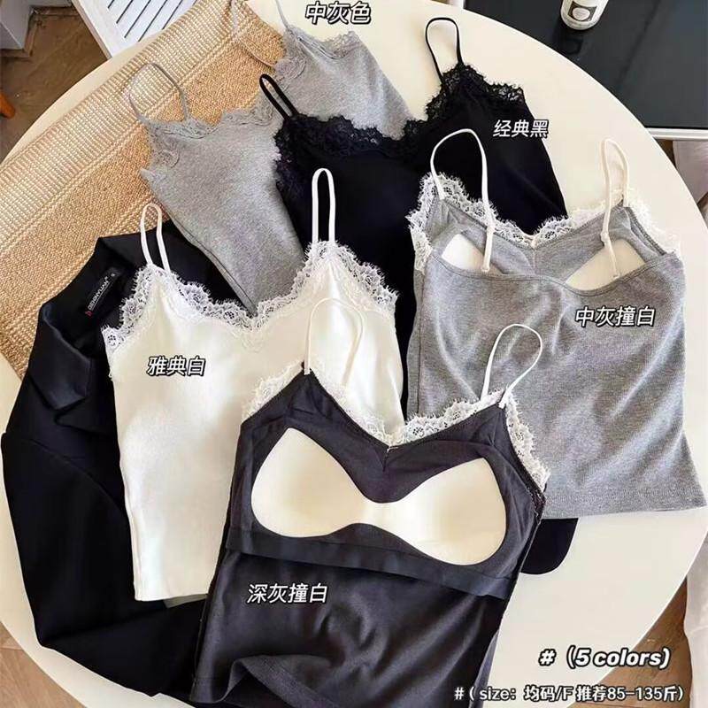 蕾丝细肩带吊带无袖打底上衣