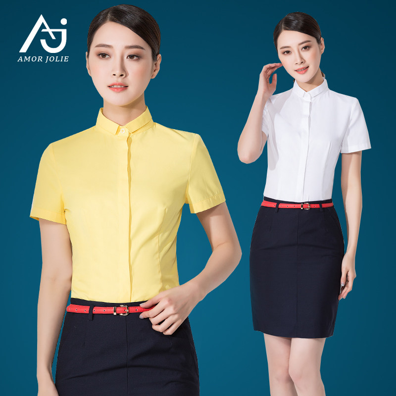 短袖衬衫女职业2025夏新款白色上衣不透高级感气质正装工作服衬衣