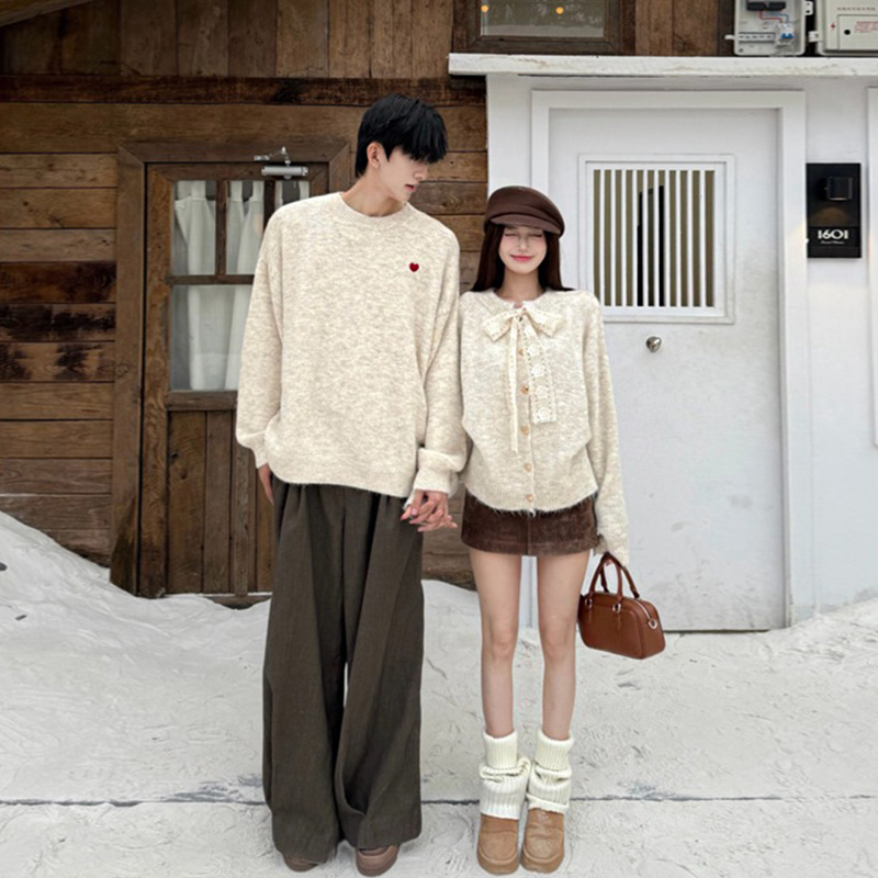 disoo情侣装冬装2025新款秋冬男女季特别的套装针织衫高级感毛衣