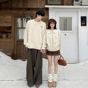 disoo情侣装冬装2025新款秋冬男女季特别的套装针织衫高级感毛衣