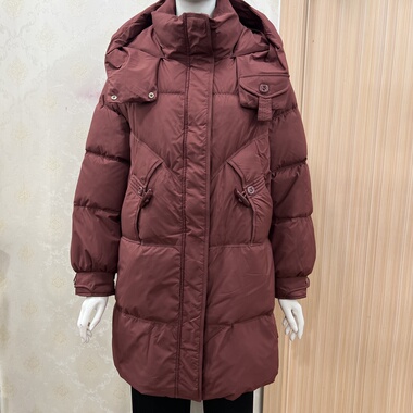 涵秀88175冬季新款加厚女士过膝保暖户外宽松休闲羽绒服外套