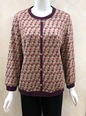 若男佳人22153专柜正品2022秋季针织衫中老年大码妈妈秋装上衣