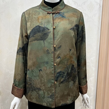 晟利达2599羊毛棉衣新中式国风外套冬装棉袄外套大码女装妈妈装