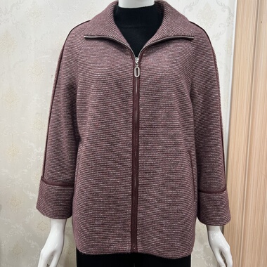 若男佳人春装新款26007翻领拉链开衫外套中年女装妈妈装大码