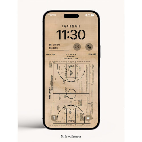 K74 / NBA复古球场设计图 /iphone手机4K高清壁纸苹果手机壁纸