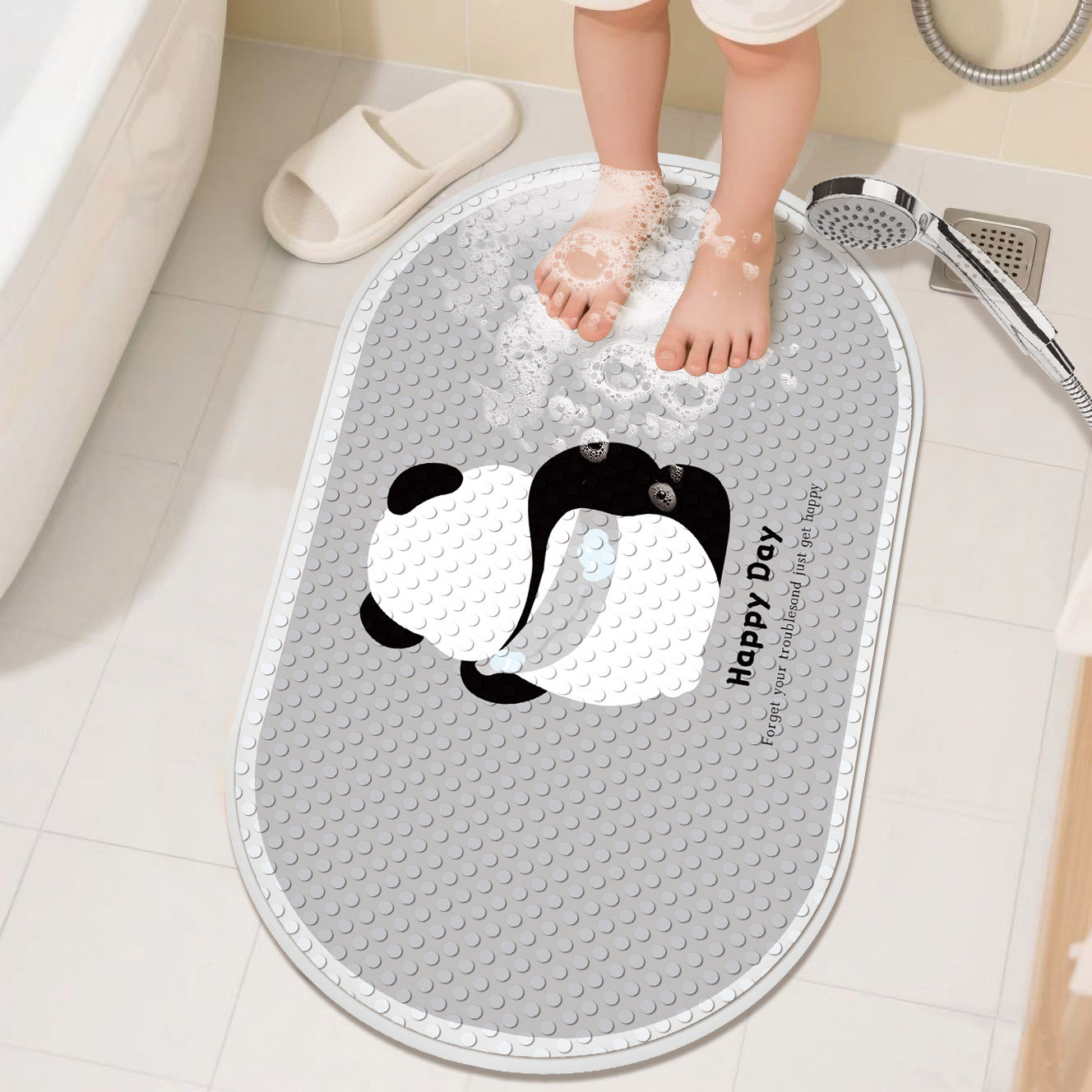 椭圆儿童洗澡防滑垫子吸盘pvc瓷砖吸附挂墙好清理耐用耐脏地垫,居家布艺,家用脚垫,淘宝优惠券,粉丝福利购,淘宝优惠卷