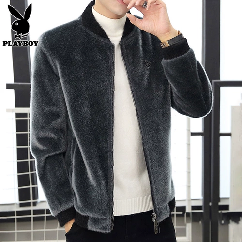 Playboy, мужская бархатная осенняя куртка, бейсбольная форма для отдыха