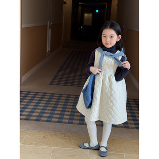 连衣裙套装 可爱白色棉裙背心裙女童秋冬洋气保暖童装 kids Harper