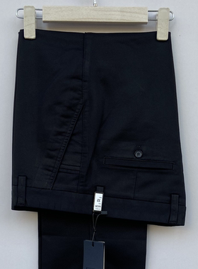 道一休闲男裤6630款2024秋冬新款藏青深蓝高腰弹力直筒肥腿大裤脚