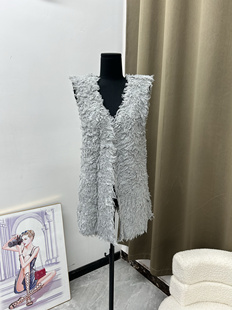 高端轻奢风女士毛毛中长款 女神 马甲2025新款 名媛风网红爆款