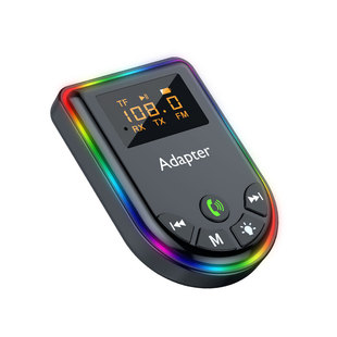 新款蓝牙FM发射器AUX输出播放器车载MP3音乐播放氛围灯款