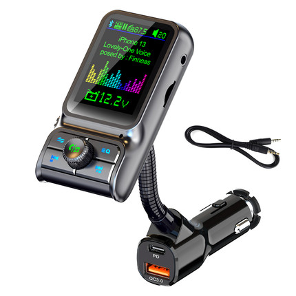 蓝牙车载MP3播放器音乐显示fm发射器AUX蓝牙接收U盘播放正品包邮