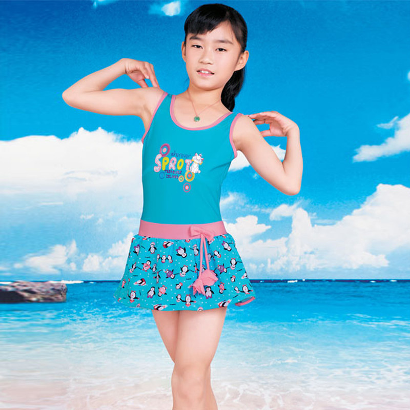 俊飞泳衣女宝宝小学生保守时尚沙滩速干三角裤运动休闲背心泡温泉