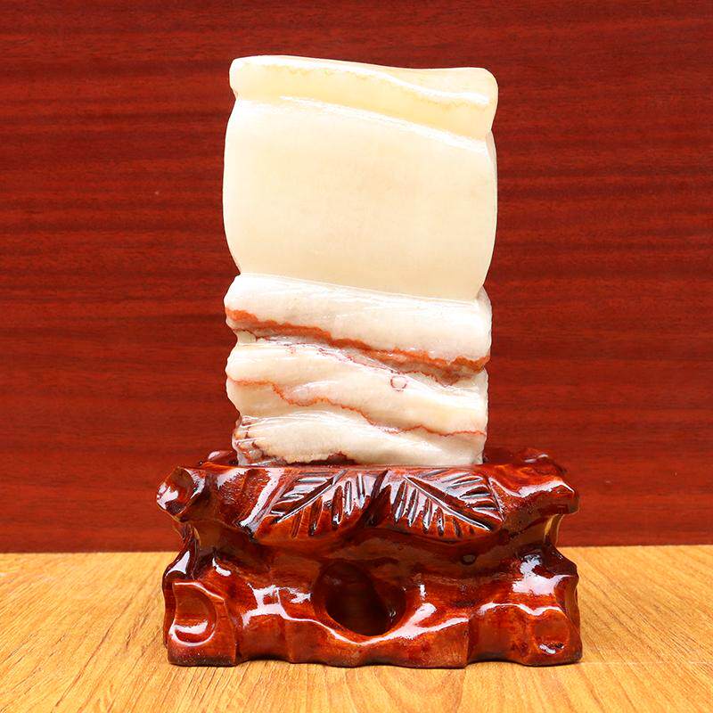 奇石摆件天然石材猪肉石五花肉装饰工艺品礼物礼品12*17*5cm1351g