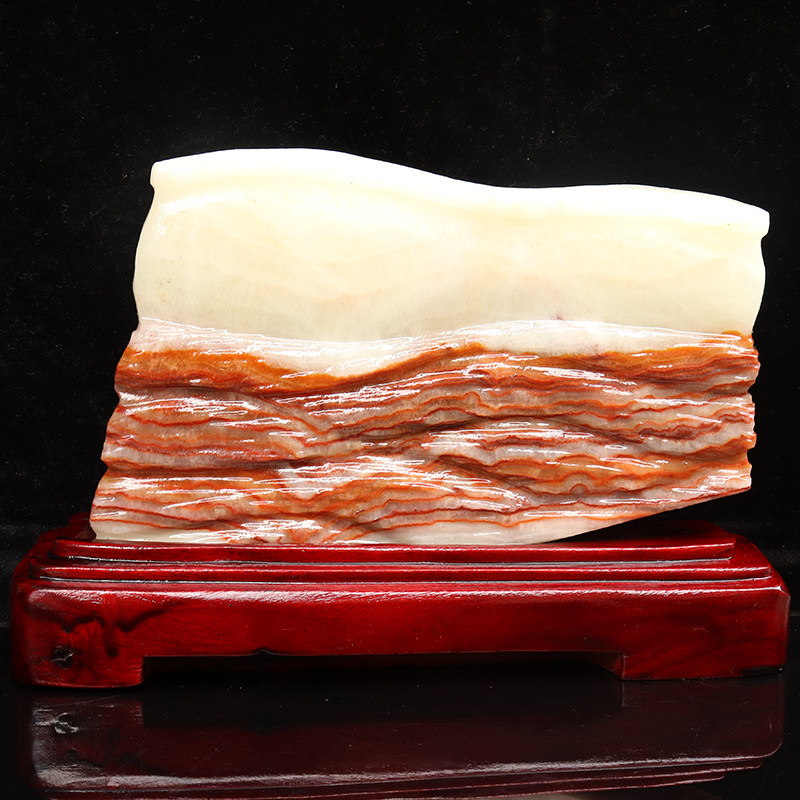 猪肉石天然肉石广西柳州红烧肉腊肉五花肉摆件24*16*5cm 2724g