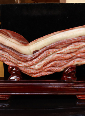 猪肉石天然石肉石广西柳州红烧肉腊肉五花肉摆件44*12*19cm11637g