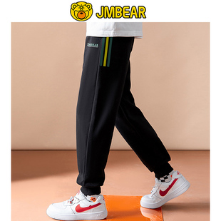 JMBEAR杰米熊男中大童休闲长裤子2025秋季新品青少年儿童运动卫裤