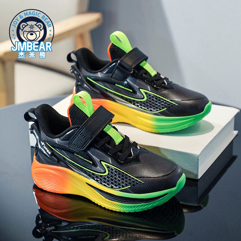 杰米熊童鞋2025春秋款中大童男女童运动鞋休闲鞋魔术头轻便透气