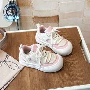 杰米熊童鞋2025秋季新款男女童时尚休闲百搭魔术贴厚底运动休闲鞋