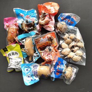 辽宁丹东特产海鲜黄蚬子鱿鱼仔零食礼包多种口味小吃玉螺肉花蛤鱼