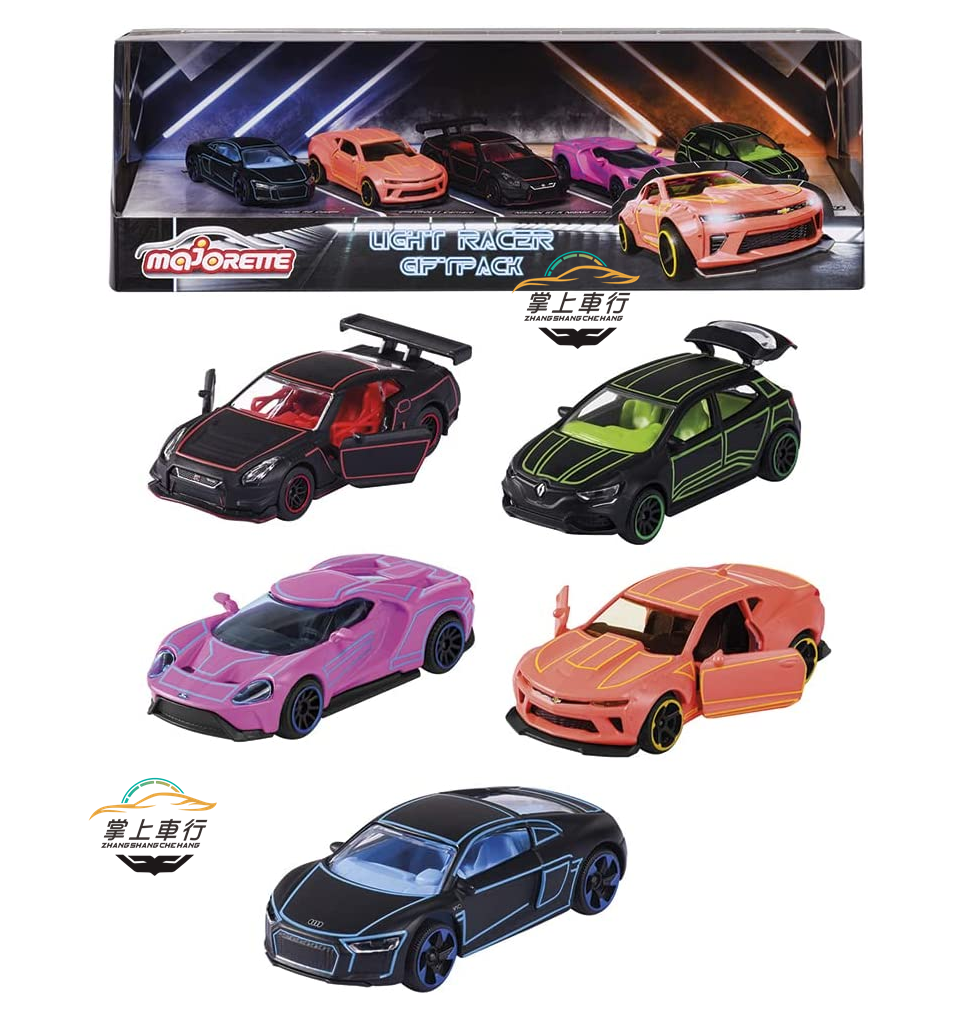 美捷轮majorette光速赛车车库套装系列 GTR 福特GT 雷诺 奥迪R8