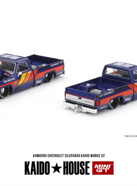 MINIGT Kaido House 雪佛兰皮卡 Chevrolet 1:64蓝色合金收藏模型