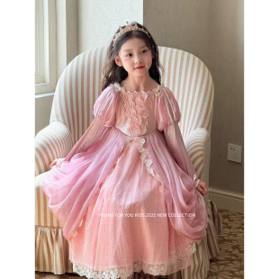 YFY女童秋爱丽儿公主裙连衣裙生日礼服美人鱼长裙四季可穿高级
