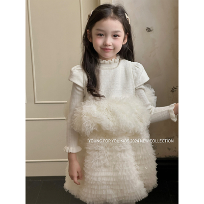 YFY女童秋冬气质生日礼服裙千金高级公主裙蓬蓬裙tutu裙连衣裙