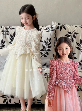 YFY秋冬女童闪闪公主裙亮片裙生日裙礼服气质蓬蓬裙连衣裙仙女